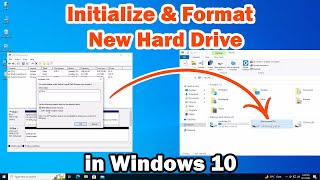 How to Initialize amp Format a New Hard Drive in Windows 10 PC or Laptop  2024 [upl. by Aniretak]