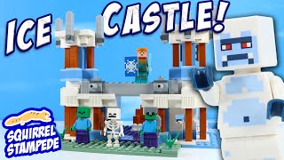 LEGO Minecraft The Ice Castle Set 21186 Speed Build Review with Yeti Mob [upl. by Harcourt]