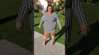 HOUNDSTOOTH DRESS ON A PLUS SIZE BODYFASHIONABLE plussizefashion houndstooth fashion plussize [upl. by Ekard236]