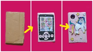 How to make Paper Mobile Phone With Cardboard and Paper [upl. by Enyaj]