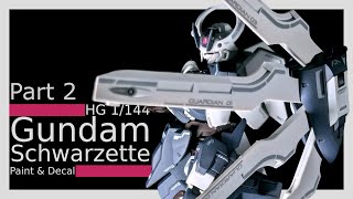 HG 1144 Gundam Schwarzette Build  Airbrushing Panel Lining and Decals [upl. by Nelak]