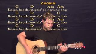 Knocking On Heavens Door Bob Dylan Strum Guitar Cover Lesson with Lyrics [upl. by Ravo]