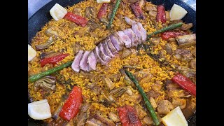 Paella Rezept😜 mit Secreto Iberico Fleisch und Artischocken [upl. by Monjo]