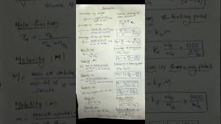 Solution class 12 chemistry all formula colligativeproperty chemistry Raoultslaw solutioneshot [upl. by Cheney]