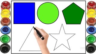 Learn ShapesColorsEducational video for Kids  2d shapes drawing  Preschool Learning for toddlers [upl. by Herrmann716]