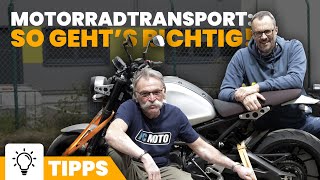 Motorradtransport Montage und Transport auf dem Anhänger  so machst du es richtig [upl. by Caputo]