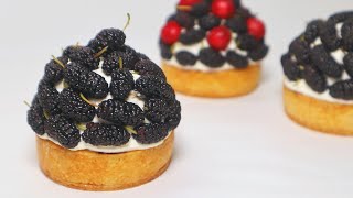 Vanilla Mulberry Tart Recipe｜Summer Berry Dessert 바닐라 오디 타르트 만들기 [upl. by Dace]