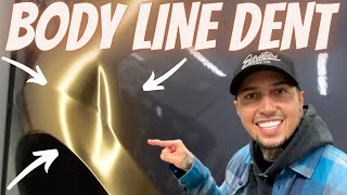 Body line dent repair  Paintless dent tutorial [upl. by Otipaga611]