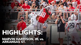 Full Highlights Every Marvin Harrison Jr Reception vs Arkansas State [upl. by Tnomel]