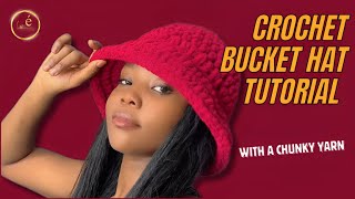 Chunky Crochet Bucket Hat Tutorial  Beginner Friendly  DIY  Chunky Yarn [upl. by Sumedocin288]