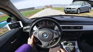 BMW 320d E90 2008 163HP  POV Test Drive [upl. by Yekciv]