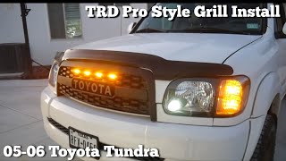 DIY 0506 Toyota Tundra Aftermarket Grill Install  TRD Replica with LED Lights [upl. by Laniger]