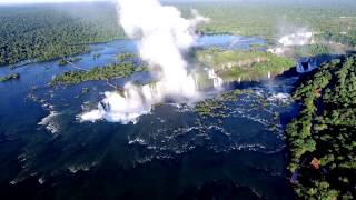 Iguazu Falls Waterfalls Rarely and amazing drone video 700am in the morning iguacu [upl. by Annayad]