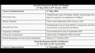 NCISM Academic Calendar 202425  BamsBhmsBums Academic Calendar 2024 Batch [upl. by Collbaith]