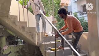 Railing square pipe design installation full video [upl. by Yvonne913]