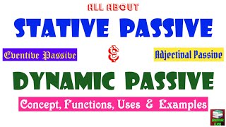 Stative Passive amp Dynamic Passive in English Grammar  Adjectival Passive amp Eventive Passive [upl. by Etsirk637]