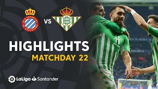 Resumen de RCD Espanyol vs Real Betis 14 [upl. by Leuams]