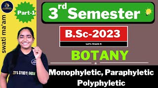 Monophyletic Paraphyletic Polyphyletic  BSc Botany 3rd Semester  Swati Maam [upl. by Neffets]