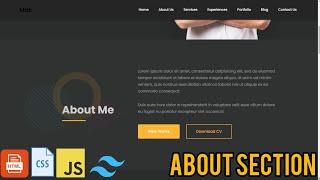 Portfolio Website Using HTML CSS Tailwind amp Javascript  About Section  Part 3 codewithsirohiya [upl. by Apilef]