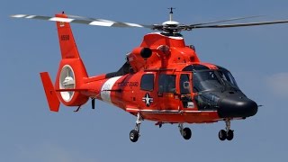 US Coast Guard Eurocopter HH65 Dolphin CG6531 Startup Taxi and Takeoff [upl. by Kcirrej]