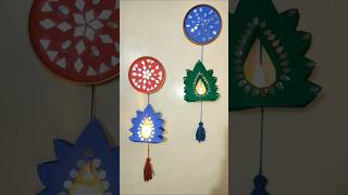 Diwali decorations  recycle lids  mirror crafts  DIY pretty lamp holder  shorts [upl. by Liz]