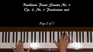 Beethoven Piano Sonata Op 2 No 1 Prestissimo Tutorial Part 1 SLOW [upl. by Jeffy]