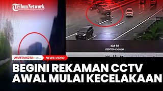 DetikDetik CCTV Merekam Awal Mula Kecelakaan Di Tol Cipularan KM 92 [upl. by Lynden293]