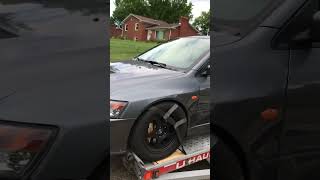 500HP Mitsubishi Evo MR idling after getting tuned in Pennsylvania [upl. by Sebastian]