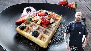 WAFFLES WITH COCONUT MILK AND GRATED COCONUT🥥  RECIPE  BREAKFAST  Kokosnussmilch Waffel  Rezepte [upl. by Ramos]