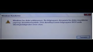 Disk Denetleyicisinin Bios dan Etkinleştiğinden Emin Olunuz Hatası Disk Controller is enabled Bios [upl. by Gnuh]