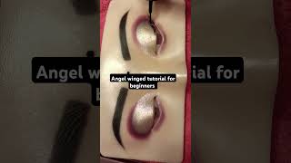 Angel winged eyeliner tutorial cutcreaseeyemakeup bridaleyemakeup glitteryeyes youtubeshorts [upl. by Biernat]