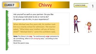 chivvy poem explanation english class7 [upl. by Ronaele465]