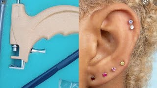 How to do ear piercing easily with gun  Ear piercing  Gun piercing  Pampas Corner [upl. by Eniamrehs]