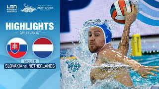 Slovakia vs The Netherlands Highlights  Group D  European Water Polo Championships 2024 [upl. by Eelyek]