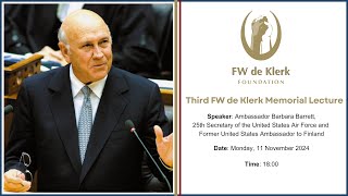 The FW de Klerk Memorial Lecture 2024 [upl. by Potts263]