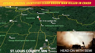 UPDATE Patrol Identifies Clearbrook Minnesota Man Killed In Crash [upl. by Anuat795]