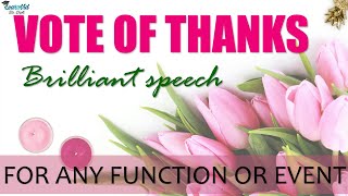 Brilliant Vote of Thanks Speech  English Speech  LearnVid Dr Dipti [upl. by Aloivaf]