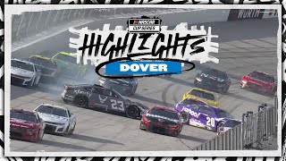 Massive wreck breaks out in Stage 3 at Dover  NASCAR [upl. by Ilsel]