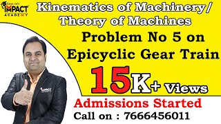 Problem No 5 on Epicyclic Gear Train  Gear Trains  Kinematics of Machinery Theory of Machines [upl. by Acyre262]