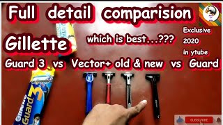 Gillette Guard 3 vs Gillette Vector plus vs Gillette Guard detail comparison [upl. by Ennailuj]