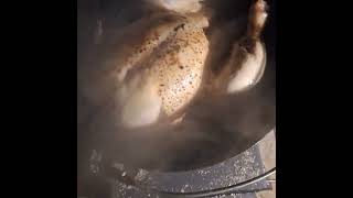 Camping with a dutch oven cooking up a roast chicken [upl. by Ashmead]