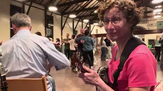 Tombigbee Waltz at Contradance  Trolley Barn  Moonshine on banjolin with Folk Orchestra [upl. by Areic903]