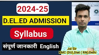 Deled Syllabus 202425English Complete syllabus Deled 202425 [upl. by Orsola]