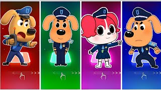 Sheriff Labrador 🆚 Police Officer 🆚 Sheriff Papillon 🆚 Police Labrador Megamix 🎶 Tiles Hop EDM Rush [upl. by Ellerey]