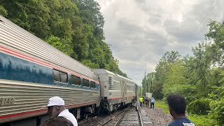 Amtrak train derails near Washington Mo [upl. by Ahsyt]