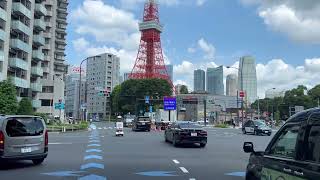 MOVING JAPAN【road trip】 TOKYO JAPAN【moving car】TOKYOTO【back road】MINATOKU AKABANEBASHI [upl. by Karsten867]