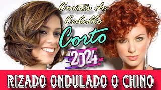 CORTES de CABELLO RIZADO CORTO Tendencia 2024 Lo Mejor del Momento CORTES y ESTILOS para MUJERES [upl. by Blackwell425]