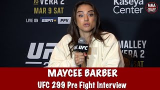 Maycee Barber slams Julianna Pena wants to finish quotGATEKEEPERquot Katyln Cerminara  UFC 299 [upl. by Eiznekcm]