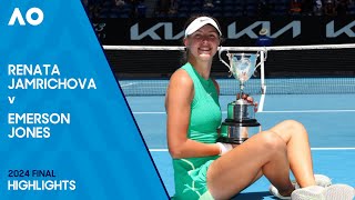 Renata Jamrichova v Emerson Jones Highlights  Australian Open Junior Girls 2024 Final [upl. by Kcirdnekal342]