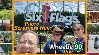 Six Flags Photo Scavenger Hunt  Wheelie90 Vlog [upl. by Aneerb]